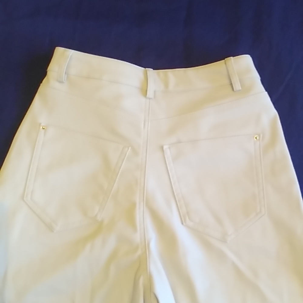 NWOT ZARA Ecru faux leather Mid Rise Straight Leg Pants Size 2 - Picture 12 of 15